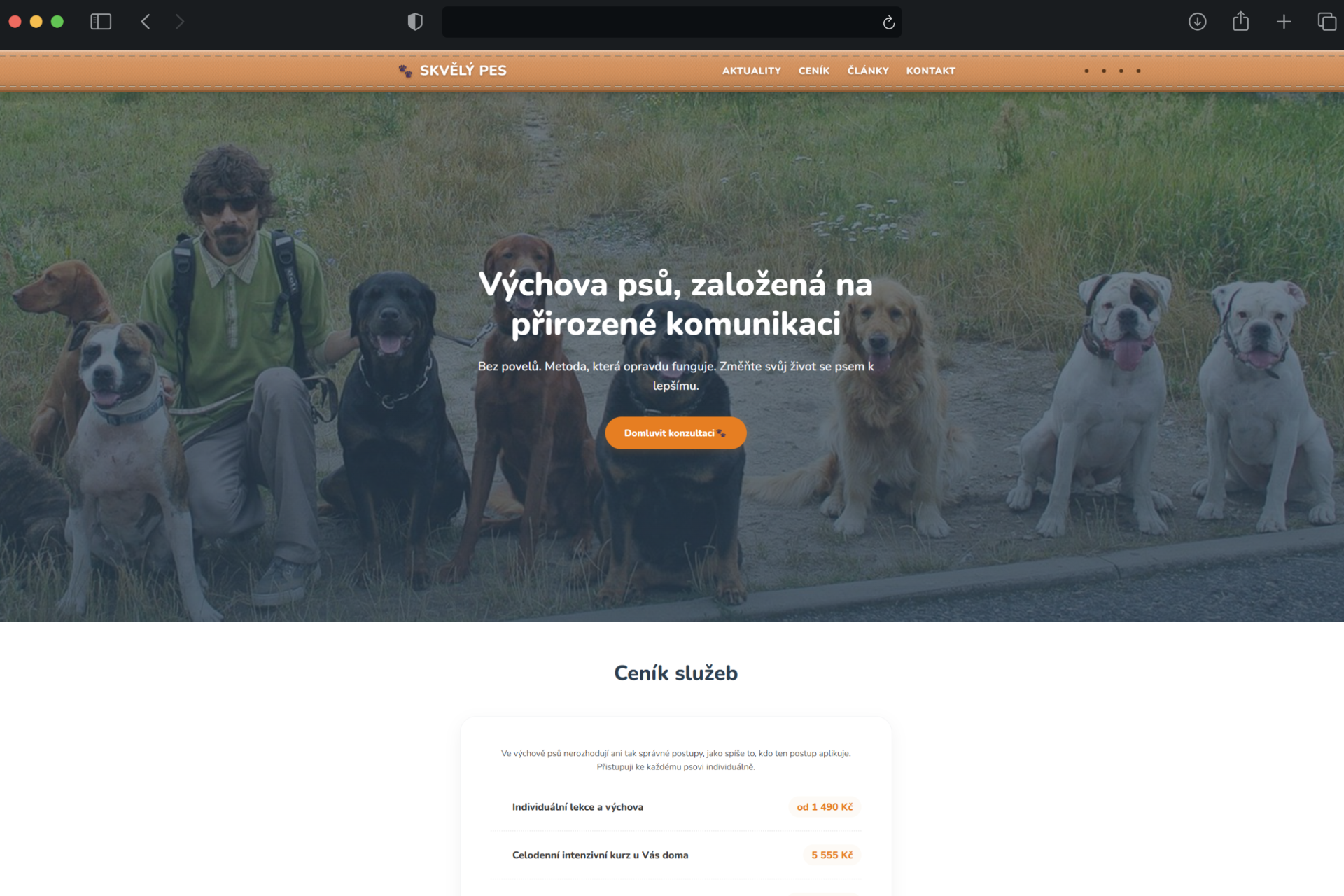 Nový web Skvělý pes